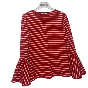 Andthewhy Long Sleeve Striped Balloon Sleeve Top Coastal Nautical Emily In Paris